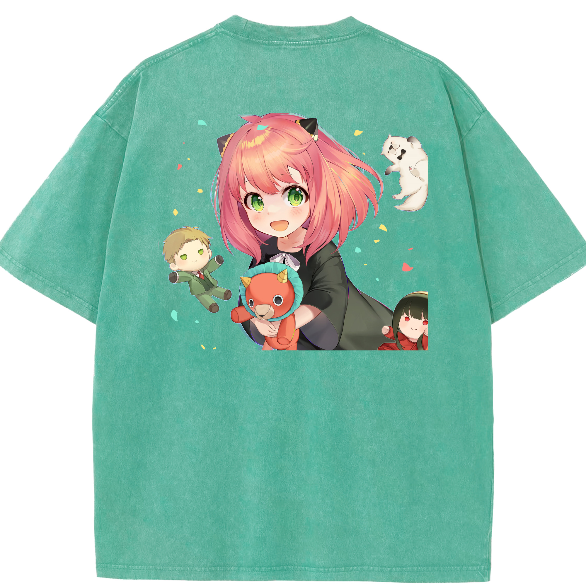 （画像用） SPY×FAMILY间谍家家酒 綿100% ヴィンテージ風 半袖Tシャツ（背面プリント）